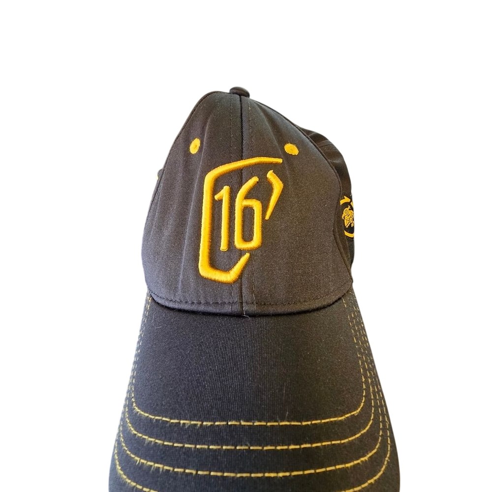 Pukka TPC Scottsdale Adjustable Golf Hat Black Yellow Embroidered Cotton